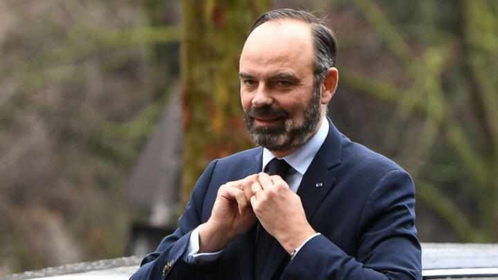 French Prime Minister Édouard Philippe arrives at a conference between representatives of the French state and social partners about the country's pensions system on January 30, 2020.